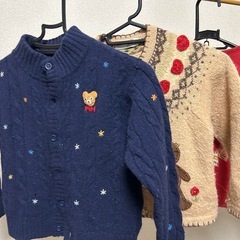 ミキハウス他　冬のガーディガン4着セットの画像