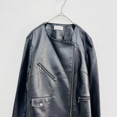 美品✨PLST プラステ エコレザーライダースジャケット M 黒の画像