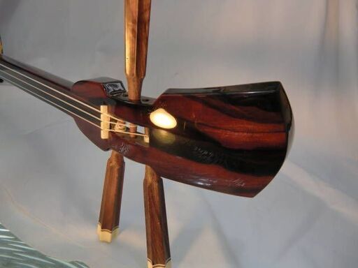 新品未使用 69.800円 盛嶋開鐘蛇皮チーガに縞黒檀棹セット