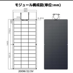 LVYUAN単結晶 ETFE 柔性 据置型 200W フレキシブルソーラーパネル 太陽光パネルの画像