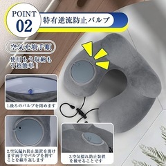ネックピロー 首枕 携帯枕 U型 旅行用 便利グッズ 収納袋 洗えるカバーの画像