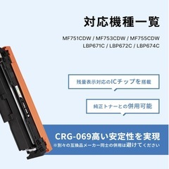 CRG-069Hトナーカートリッジ キャノン 4色セット　インク　プリンターの画像