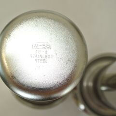 【お墓用】高級ステンレス製花立 中入れ式 ツバ付 筒径：58.5mm リング下深さ：138mm 1対2本セット W-39特大 未使用品の画像