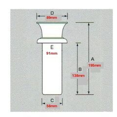 【お墓用】高級ステンレス製花立 中入れ式 ツバ付 筒径：58.5mm リング下深さ：138mm 1対2本セット W-39特大 未使用品の画像