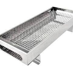 新品・未使用【お墓用】高級ステンレス製 線香皿 横置き型 STクラフト製STL  家名シール付き X000MOT107 横180mm×奥行き85mm×高さ35mm(サイズ：大)の画像