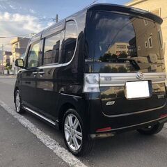 タントカスタムRS　４WD　パワースライドドア・エンジンスターター・TV・ナビ　人気のブラックの画像
