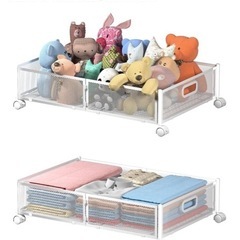 【2個セット】ベッド下収納　キャスター付