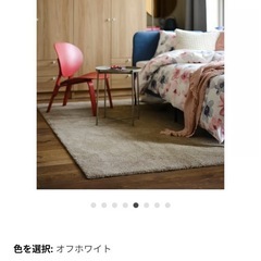 美品)IKEA ラグ　オフホワイト(ベージュ寄り)の画像