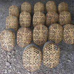 りんご摘み 手カゴ 17個 農業資材 竹籠 手作り竹製品 ハンドメイドの画像