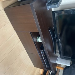 テレビボード　収納あり　茶色の画像