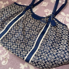 COACH☆ブルー系☆ロゴバッグ☆の画像