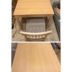 IKEA EKEDALEN エーケダーレン ダイニングテーブル　伸長式テーブル　チェア　2脚セットの画像