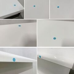 ニトリ バーカウンター パース2 幅120 シンプル モダン ステンレスバー付き 食器棚 インテリア ホワイト 中古家具 店頭引取歓迎 R10055の画像