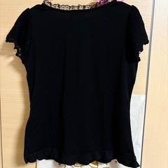 ブラックレース半袖　L sizeの画像
