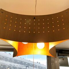 和・洋風ペンダントライト Nagasawa Lighting 100W×2灯 LED電球おまけ付き　木製パンチングデザイン 2K-W50 長澤ライティング照明器具 の画像