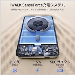 iWALK モバイルバッテリー MagSafe対応 5000mAh 超薄型 急速充電 PD18W LED残量表示 PSE認証の画像