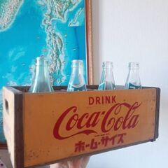アンティークコカコーラの木箱の画像
