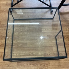 【極美品】アルテジャパン　ガラステーブル 組立設置込】アルテジャパン ガラス ティーテーブル 幅1200×奥行600×高