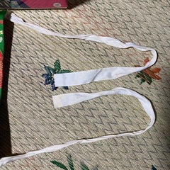 緑色 鶴と花模様 結び帯　七五三の画像
