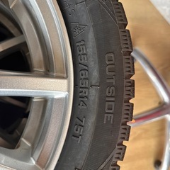 2024年製造　中古冬タイヤ＆アルミホイールセット　155/65r14 軽四全般サイズ　の画像