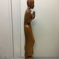 A3000　木彫り　女性像　高さ115㎝　オブジェ　木製　置物　インテリア　アジアン　の画像