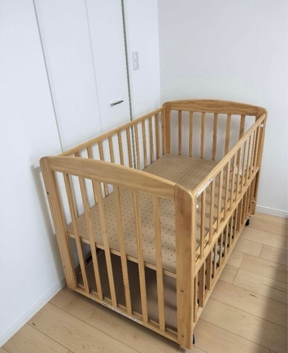 ベビーベッド 木製 ナチュラル 新生児から使用可能