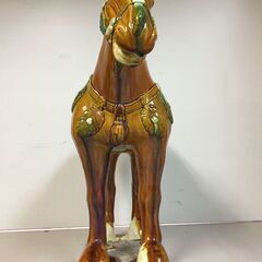 A3009　馬　置物　高さ42㎝　唐三彩　陶器　中国美術　工芸品　オブジェ　インテリア　飾りの画像