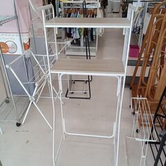 リユースのサカイ栃木店★ジモティ割あり★  ラック ホワイト×ベージュ W67.5×D57×H177.2 クリーニング済み TC10632の画像