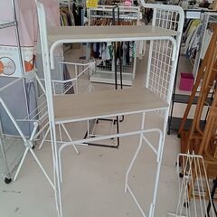 リユースのサカイ栃木店★ジモティ割あり★  ラック ホワイト×ベージュ W67.5×D57×H177.2 クリーニング済み TC10632の画像