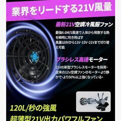 新品空調服S+21Vファン30000mAhバッテリーセットの画像