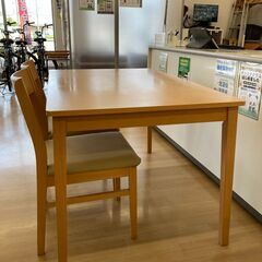 ★ジモティ割引あり★【リユースのサカイ野々市店】ダイニングセット 2人用 ニトリ 木製 ナチュラル (幅)120×(奥行き)78×(高さ)70.5cm ※クリーニング済みの画像