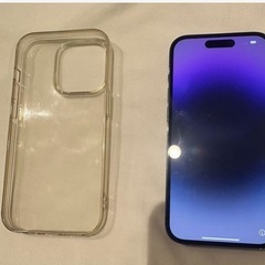 iPhone 14 Pro 256GB ディープパープル ケース付きの画像