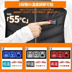 新品未使用品⭐️ 電熱ベスト ヒーターベスト速暖 USB 電熱ジャケット 2XLの画像