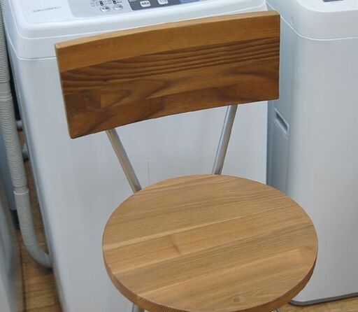 【商談中】 ② 木製 カウンターチェア ネジ式昇降タイプ 幅41×奥41×高90～105cm 四つ足 ハイチェア アイアンフレーム 椅子 いす イス 札幌市 清田区 平岡