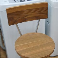 ② 木製 カウンターチェア ネジ式昇降タイプ 幅41×奥41×高90～105cm 四つ足 ハイチェア アイアンフレーム 椅子 いす イス 札幌市 清田区 平岡の画像