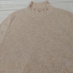 新品❕大活躍❤️着心地抜群❕ウール混❕ハイネック リブ ニット S ベージュ 0264の画像