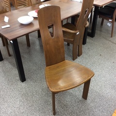 【ダイニングチェア】 浜本工芸　チェア　椅子　イス　肘なし　ブラウン　ナラ材の画像