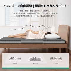 新品　マットレス シングル 折りたたみ 厚さ10cm 二層構造 高反発 波形加工の画像