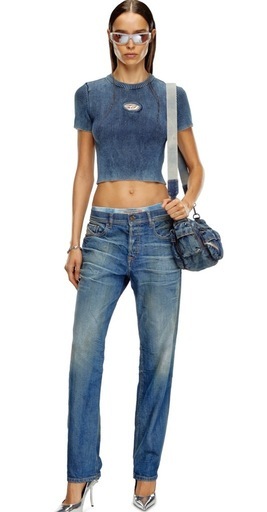 DIESEL M-ANCHOR-A-SS XS デニム調　Tシャツ