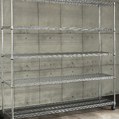 大型スチールラック 5段 シルバーラック メタルラック オフィス使用 美品の画像