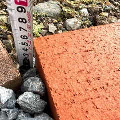 基本赤レンガ レンガ 3個 基本 ブラウン 茶 ブロック 洋風の画像