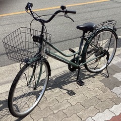 ♪ジモティー特価♪らくらくシマノ製６段変速付き付き2６型ファミリーサイクル　中古自転車の画像