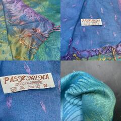 K357 パシュミナ（pashmina）大判 ストール レインボーカラー系 約70×178㎝　マフラー　カシミヤ100％　ひざかけ CASHMERE SILK 美品の画像