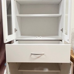 (お話し中)食器棚 白 ※18日までにお引渡しできる方限定の画像