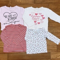 80 　ベビー服　チュニック　カーディガン　ズボン　ロンT 女の子　冬物14点　まとめ売り　の画像