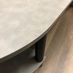 【完成品／訳あり】テレビ台　角丸　2段　モルタルグレー棚板　黒支柱の画像