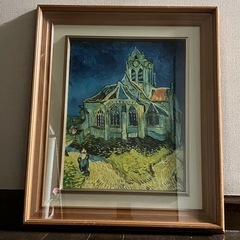 ゴッホ　オーヴェルの教会　複製画の画像