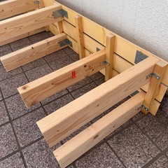  木製　ベンチ　ベッド　拡張　棚　の画像
