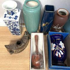 【M870】花瓶/花入/花器/陶器/ガラス/一輪挿し/フラワーボウル/いろいろ/まとめ売り/15点/花生け/生け花/華道具の画像