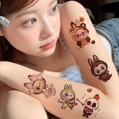 大人気LABUBUラブブ腕印刷紙、50枚，ステッカー、ラブブ童趣可愛い腕防水カラータトゥーinsの画像